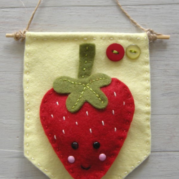 Sewing kit - Craft kit Make a strawberry banner