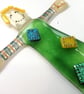 Scarecrow plant stake, fused glass patio decoration, gift for Mum, garden art.  - Image 2