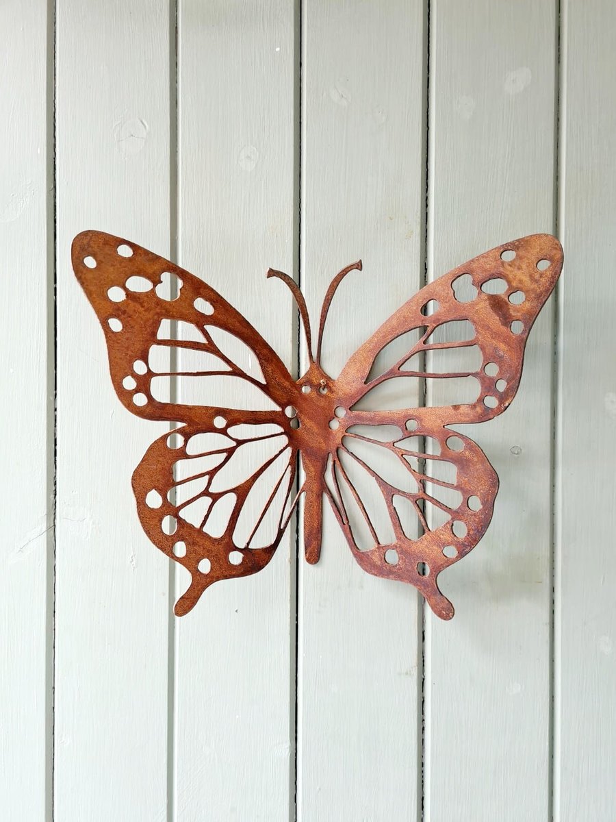 Rusted Metal Butterfly Rusted Garden Art Rusty Outdoor Ornaments Metal Sculpture