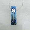 ENAMELLED FINE SILVER PENDANT WITH FORGET-ME-NOT DESIGN