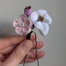 Handmade Tsumami Zaiku Flower Hair Pin Japanese Kanzashi