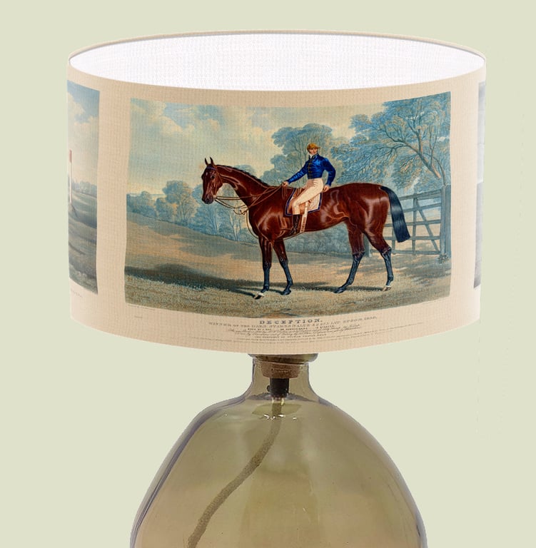 Horse Racing Fine Art Lampshade - Fine Art gift Lamp Shade - Period lighting