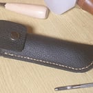 Hand stitched leather belt pouch for No.9 opinel.