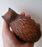 Carved raku glazed cat - Image 5