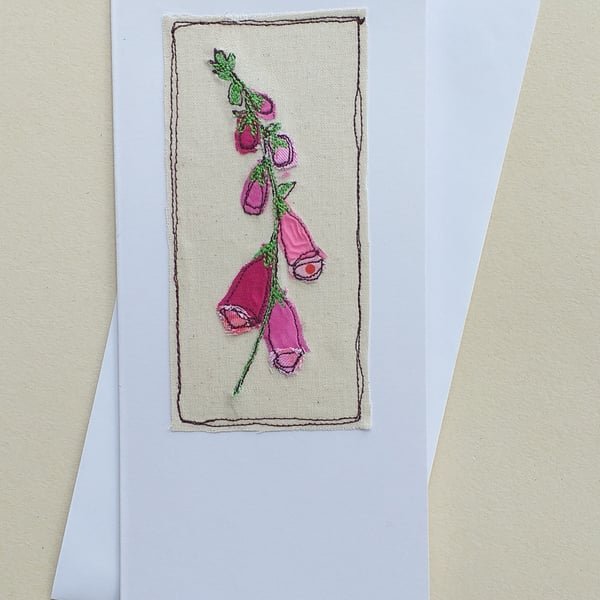 Embroidered Foxglove Card
