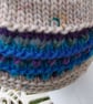 Handknit chunky wool hat col 3 Cream - Image 3