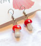 Mushroom Earrings, Glass Lampwork Beads - Image 4