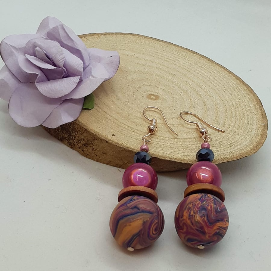 Multi coloured statement earrings