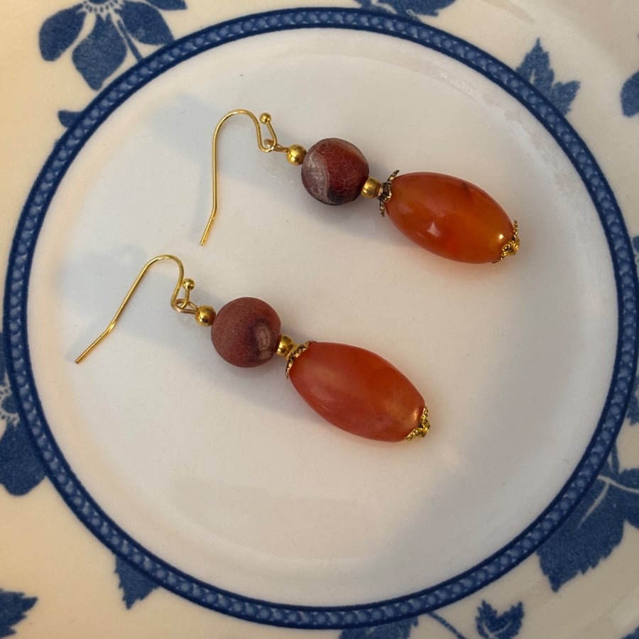 Upcycled gemstone earrings 