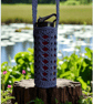 Hand Crochet Water Bottle Holder Crossbody Water Bottle Carrier - Denim Blue