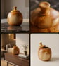 Beautiful unique yew wood lidded vessel vase 