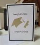 Graduation congratulations champagne gold mortarboard and scroll handmade card
