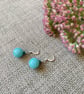 Turquoise coloured bead earrings, SALE - Image 2