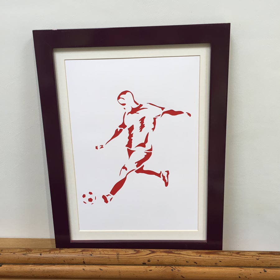 Paper cut Art - Football Picture, Soccer Picture, Footballer, Sport, Artwork