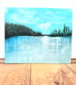 Frozen Lake Painting, Turquoise Winter Landscape, Ready Framed Acrylic Art - Image 2