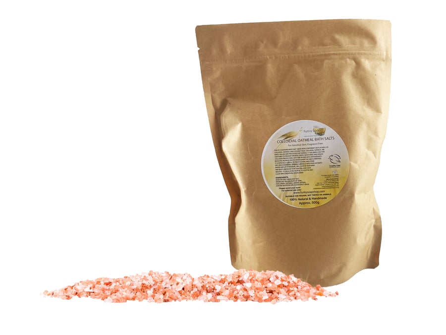 Colloidal Oatmeal Bath Salts, Sensitive Skin, Refill Pouch of 500g