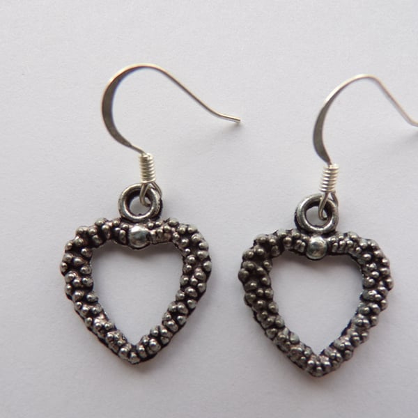 Heart Earrings, Silver Heart Earrings