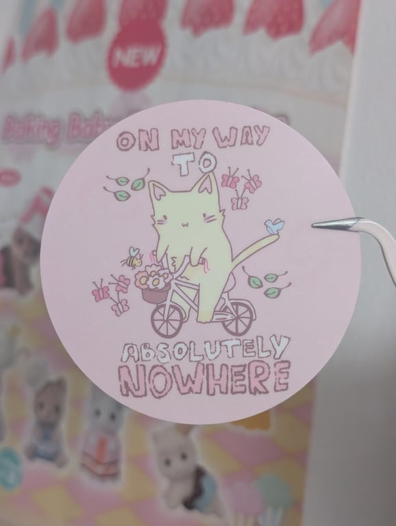 On My Way To Absolutely Nowhere - Funny Cat Meme Sticker 