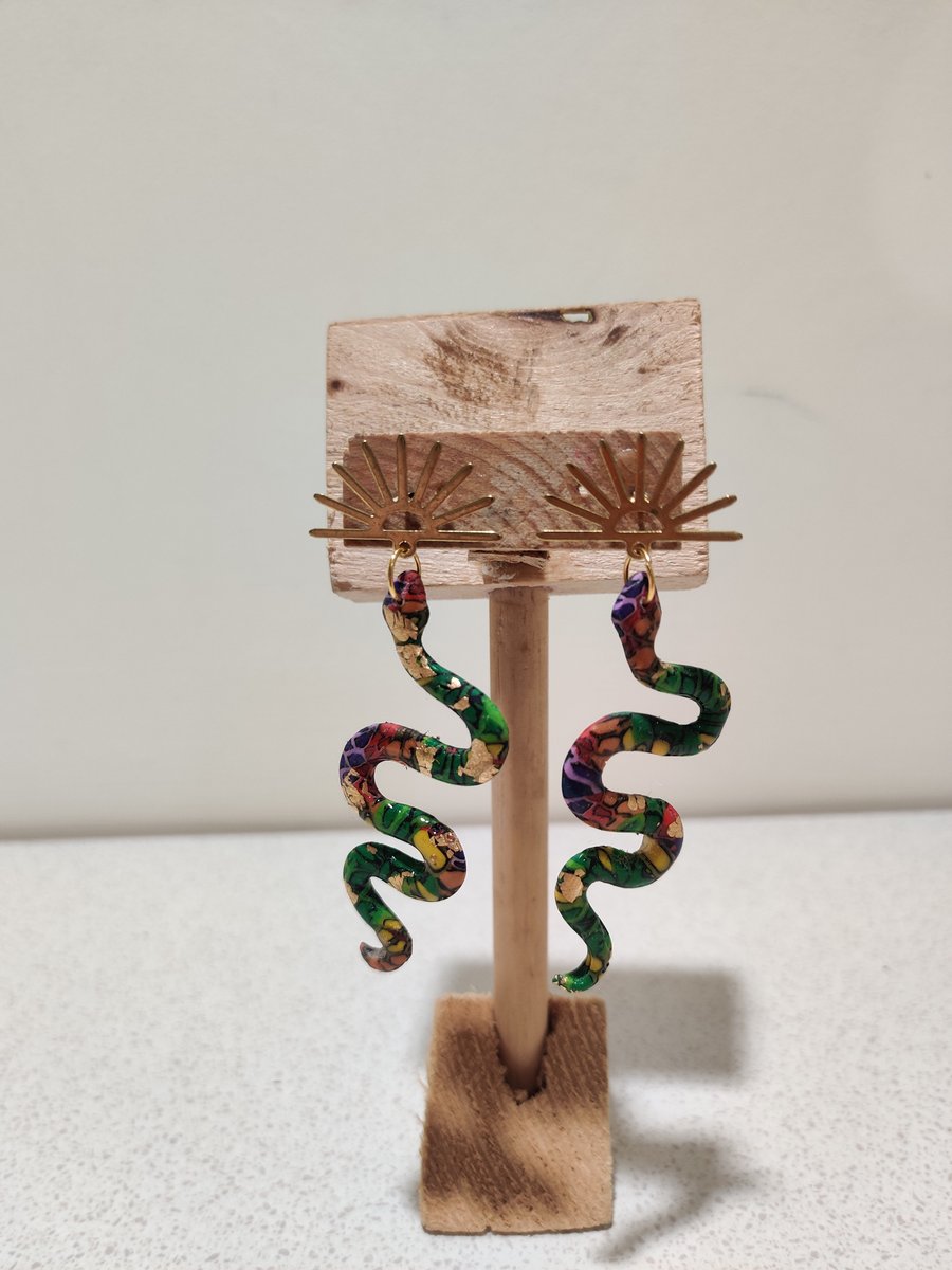 Bright snake earrings 