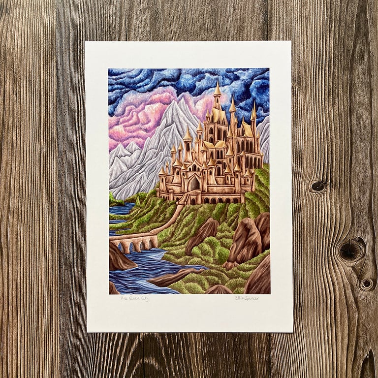 The Elven City Fantasy Giclée Art Print