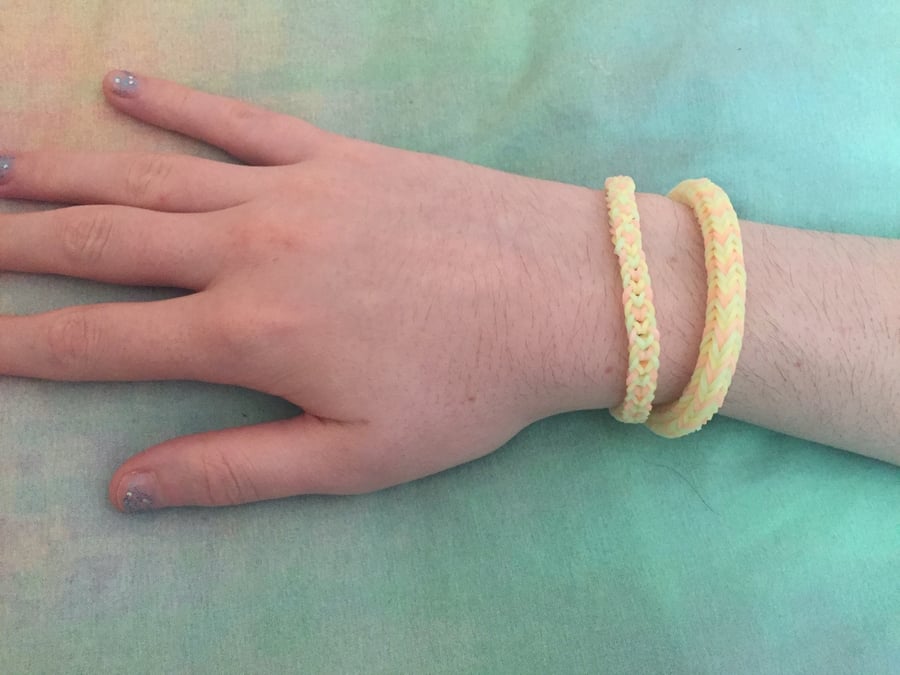 Sour Citrus themed Handmade Loom Band bracelets - 2 pack