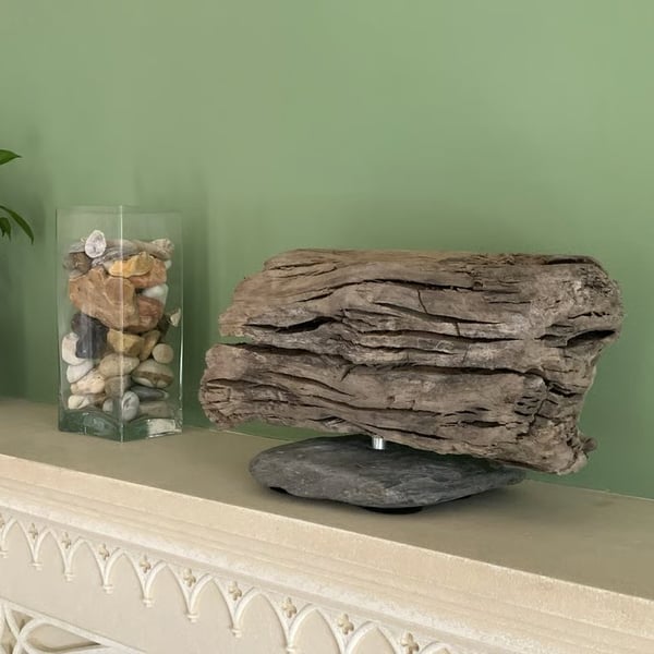 Handmade Unique Driftwood Sculpture Modern Abstract Original Coastal Art Decor
