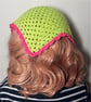 Crochet Bandana Handmade Neon Green Pink Festival Headscarf Boho Hair Wrap Y2K - Image 4