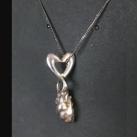 Heart to Heart Silver Pendant