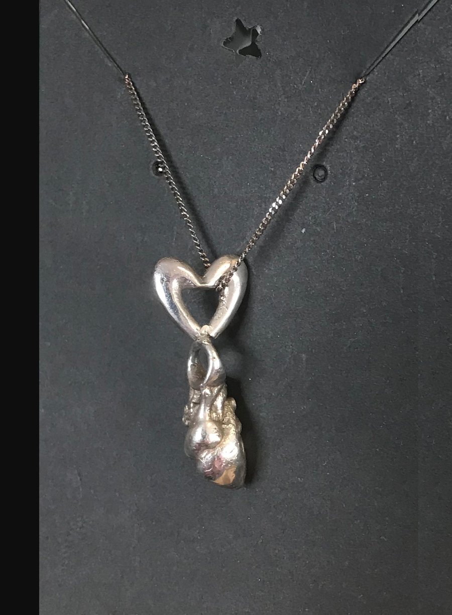 Heart to Heart Silver Pendant