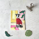 Whippet Miniature Original ACEO painting - One of a kind