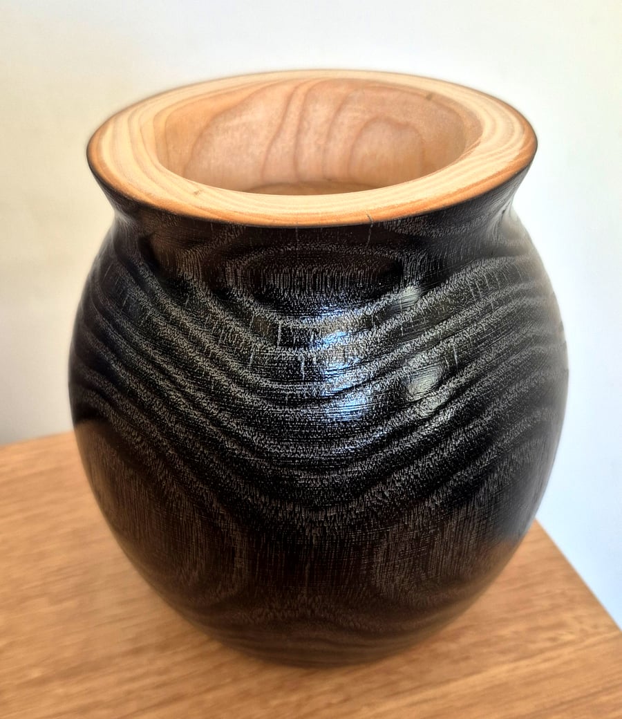 Beautiful unique burnt ash vase