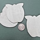 5 x Wooden Plaques   Unfinished 3mm Plywood APPLE Shape NOT laser cut