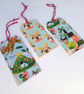 Christmas Gift Tags Grumpy Cats and Dogs - Set of 3 zero waste