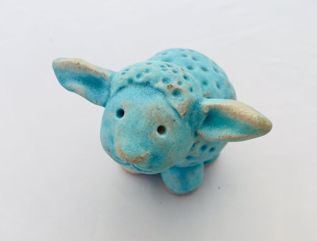 Clay animal, Ernie ceramic sheep, one off piece of art, ceramic gift