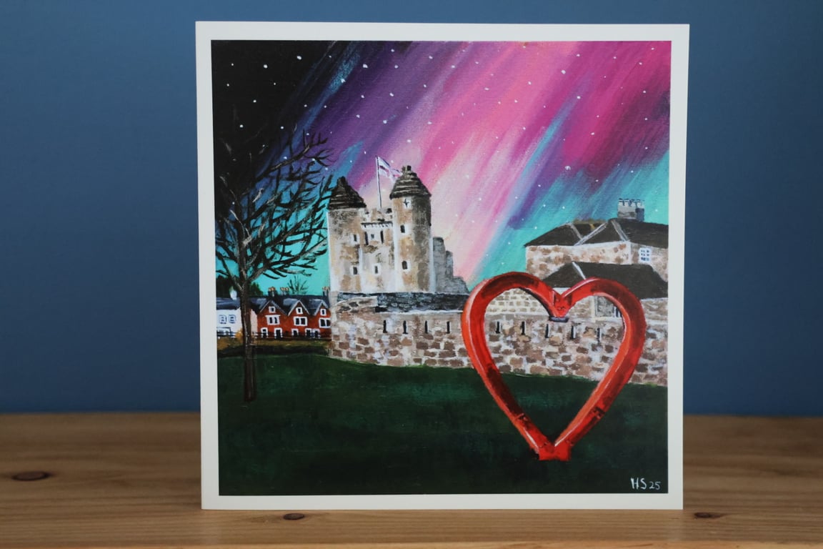 Enniskillen Love Northern Lights Blank Greetings Card