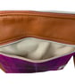Genuine leather and Harris tweed handbag in tan and purple - Image 7