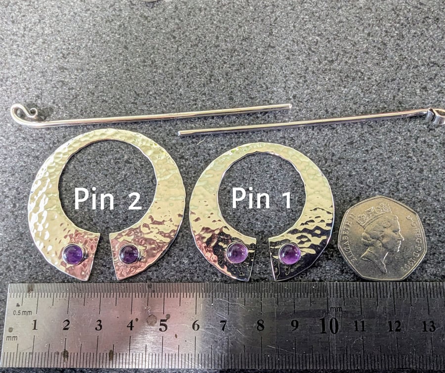 Commission for Elizabeth - Amethyst Shawl Pin