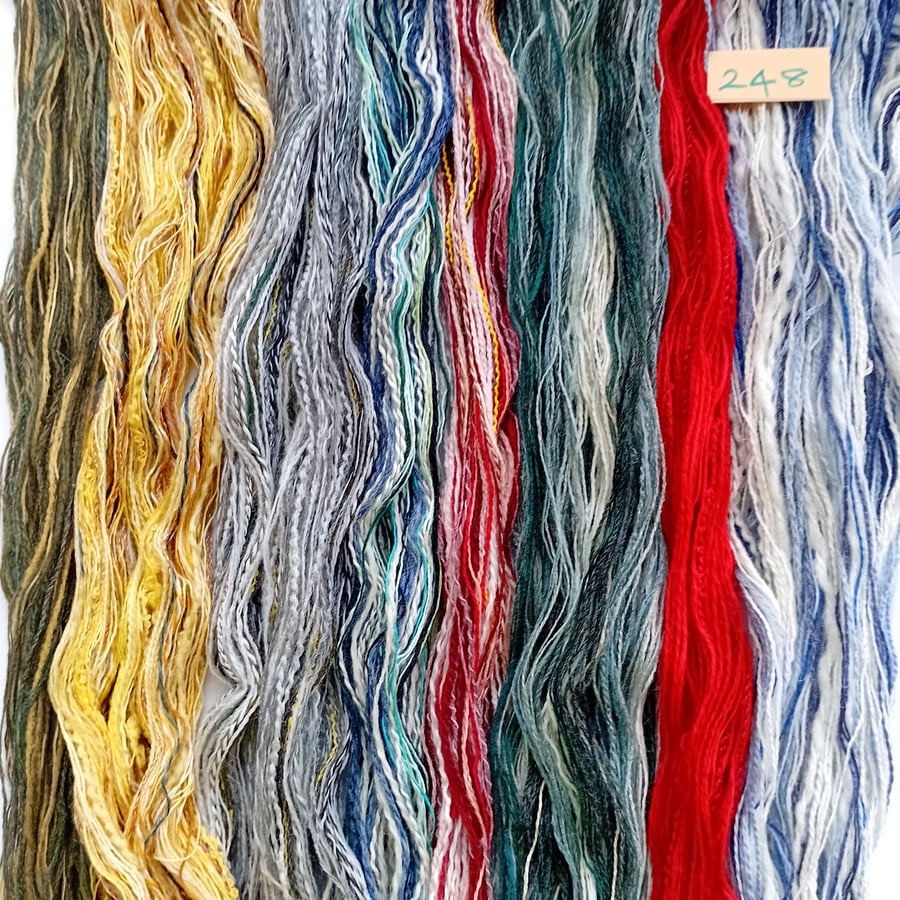 Weaving yarns, thrums and fibres, textured creative threads