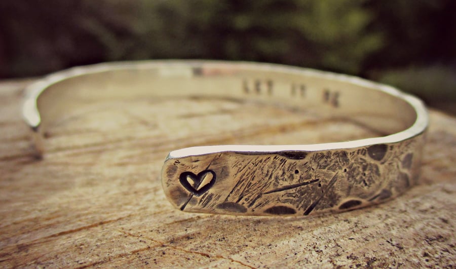 BEATEN TRACK CUFF - personalised Sterling Silver gift