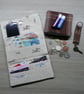 Brown and taupe bi fold tweed wallet, coin purse, keyring and wallet gift set - Image 2