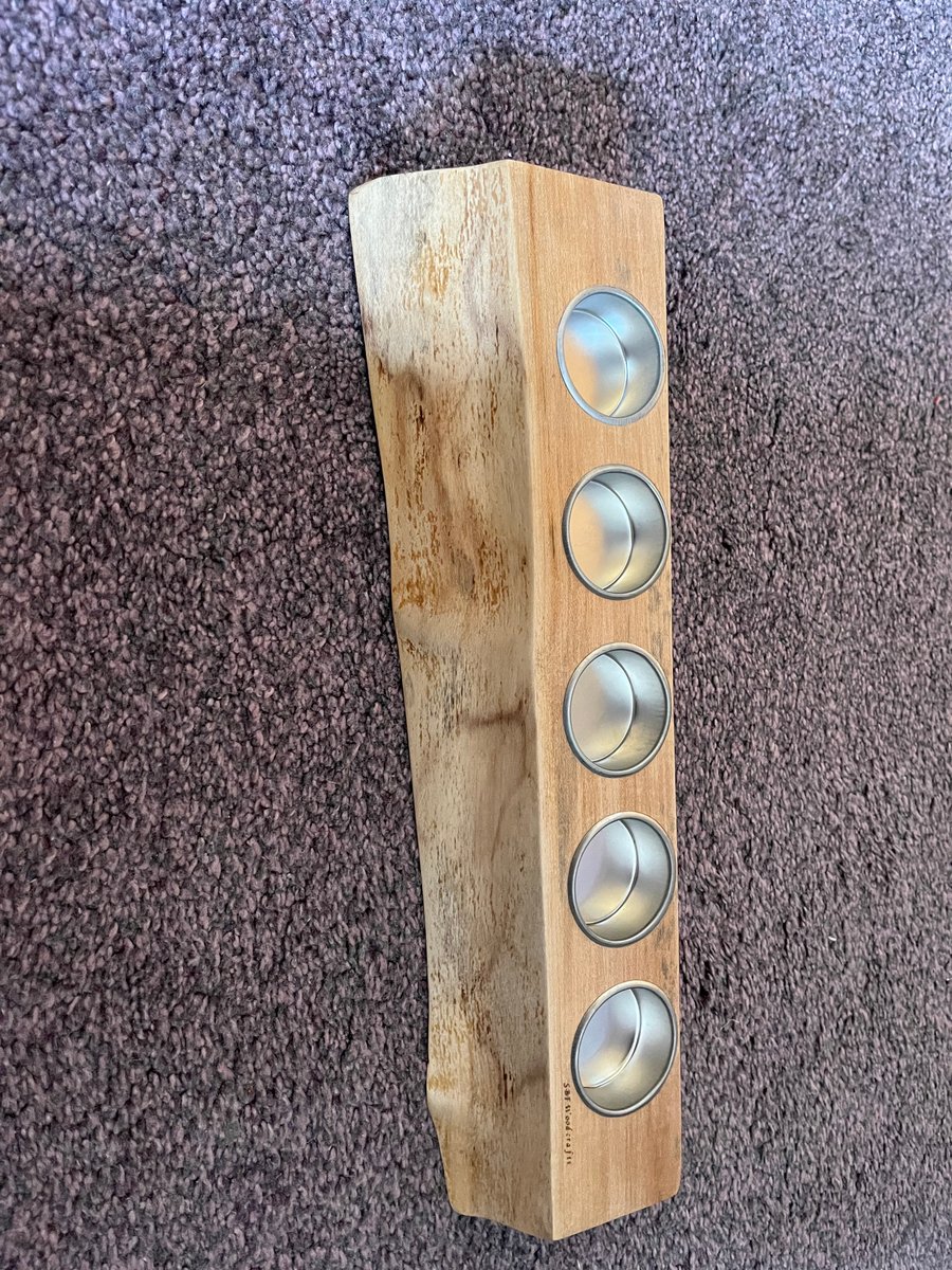 Large Sycamore live edge 5 tealight holder