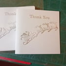 Pack of 5 Christmas thank you cards
