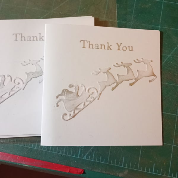 Pack of 5 Christmas thank you cards