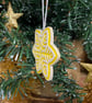 Ceramic snowflake tag (yellow) - Image 5