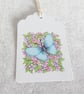 Little Flowers & Blue Butterfly Gift Tags - set of 4 tags - Image 4
