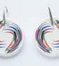 Handmade Wing Design Ceramic Earrings with Silver Coloured Ear Wires - Image 2