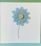 Hand Stitched Card. Daisy Card. Blank Card. Valentines Card. Embroidered Card. - Image 1