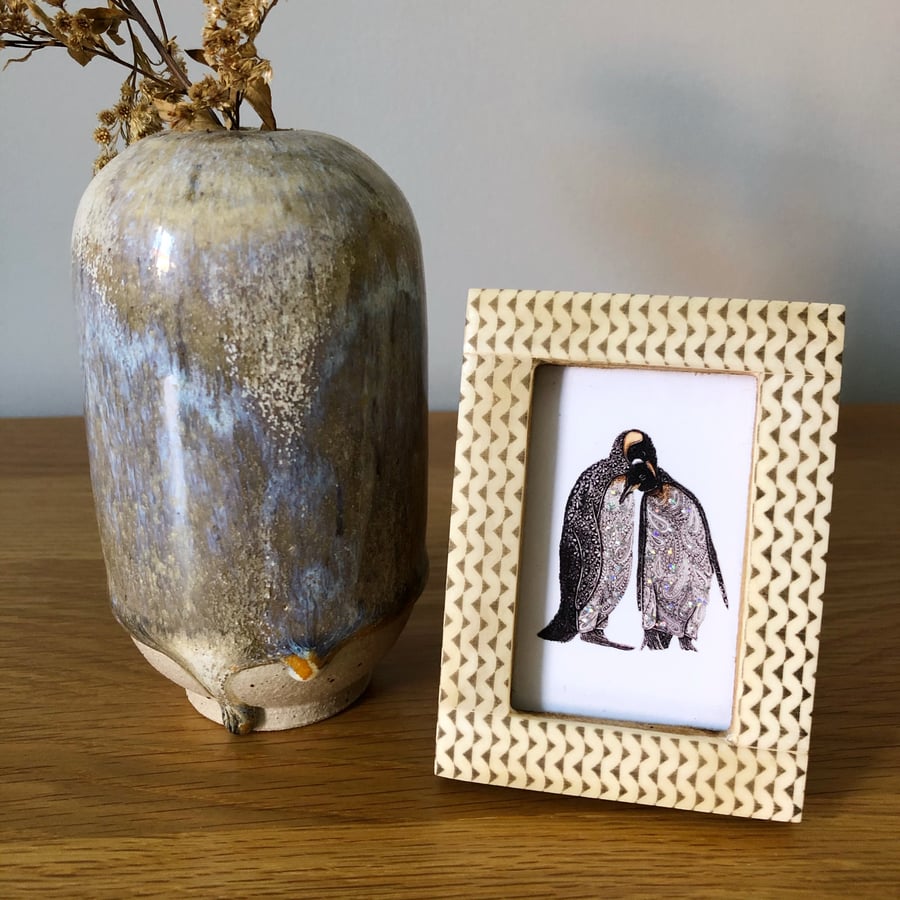 'Penguin Love' Mini Framed Print