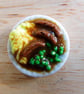 1:12 Scale Sausage and Cheesy Mashed Potato Plate for DollsHouse - Image 1
