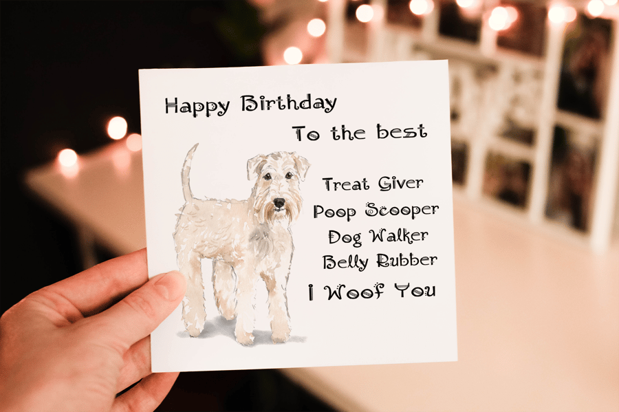 Wheaten Terrier Dog Birthday Card, Dog Birthday Card